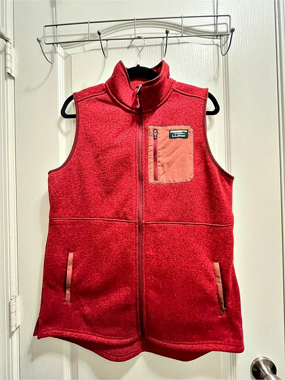 L.L. Bean Mountain Classic Fleece Vest Fleece Vest in Red Size Large